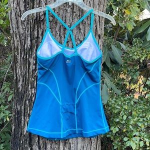 Fila Sport Performance Teal Tank Top Built in Bra Spaghetti Straps Racerback M